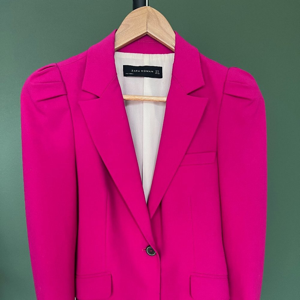 Zara Woman Jacket Neon Fuchsia Size S